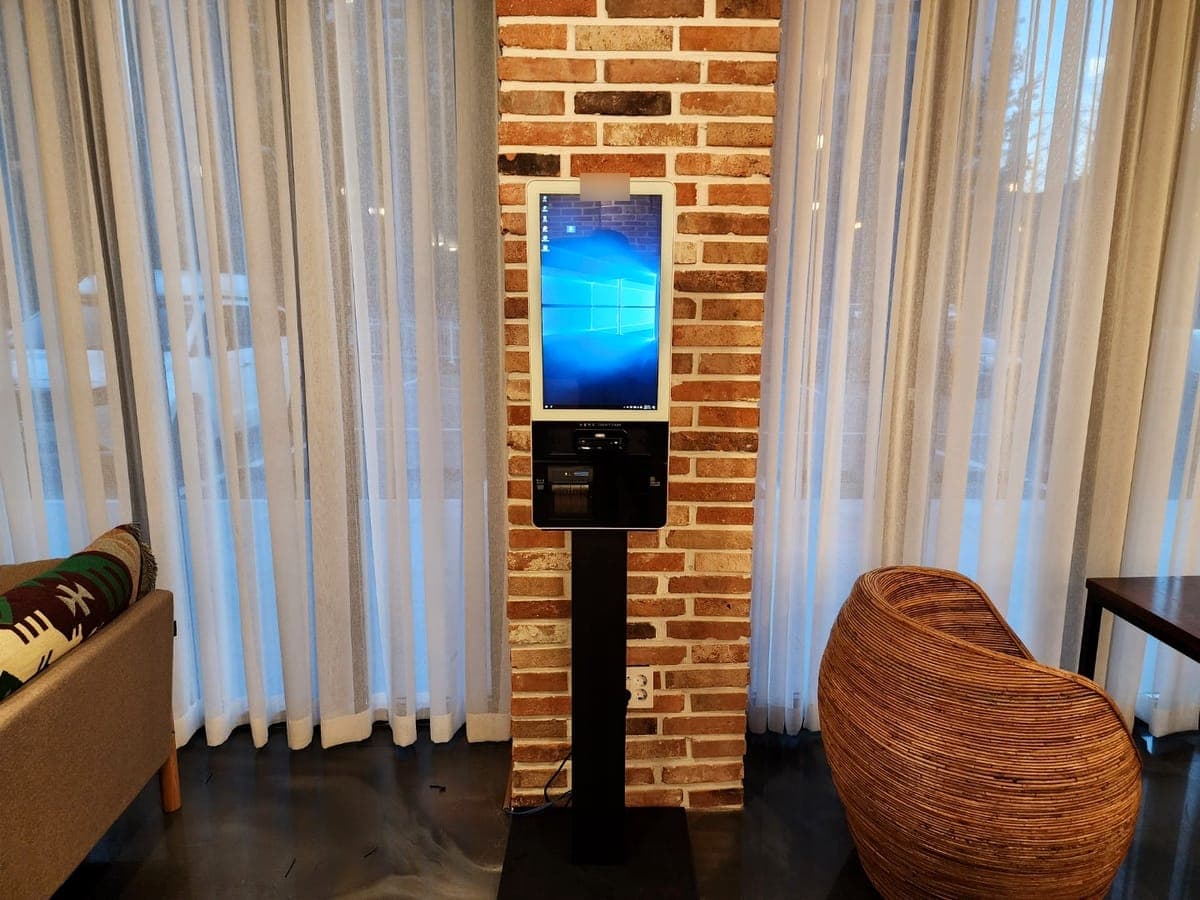 매장에 설치된 키오스크